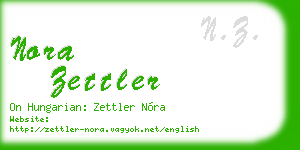 nora zettler business card