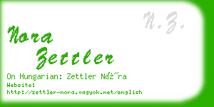 nora zettler business card
